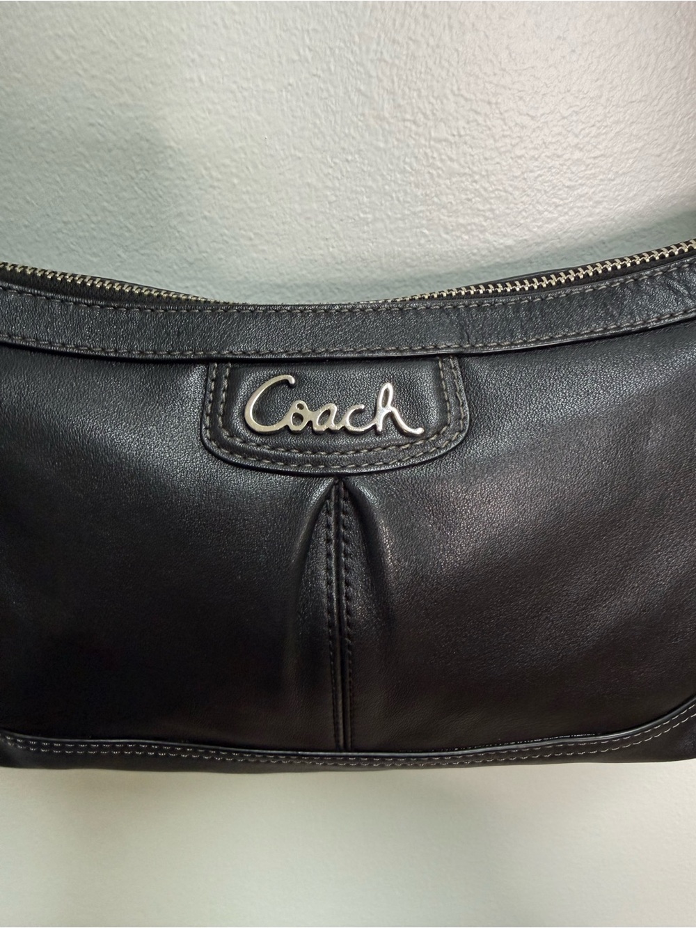 Coach Park Leather Duffle F19729 Black Shoulder Crossbody Bag